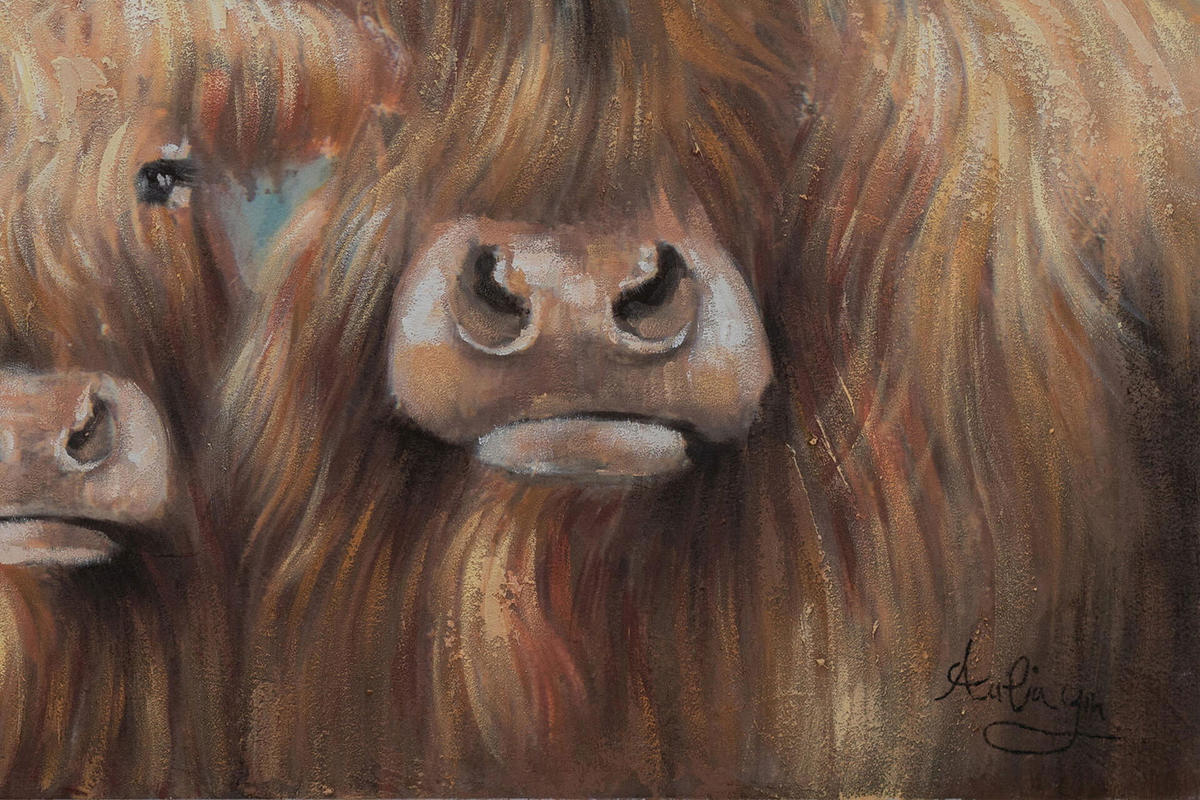 ACRYLBILD HANDGEMALT 100/75 cm - Braun, Holz/Textil (100/75cm) - KUNSTLOFT