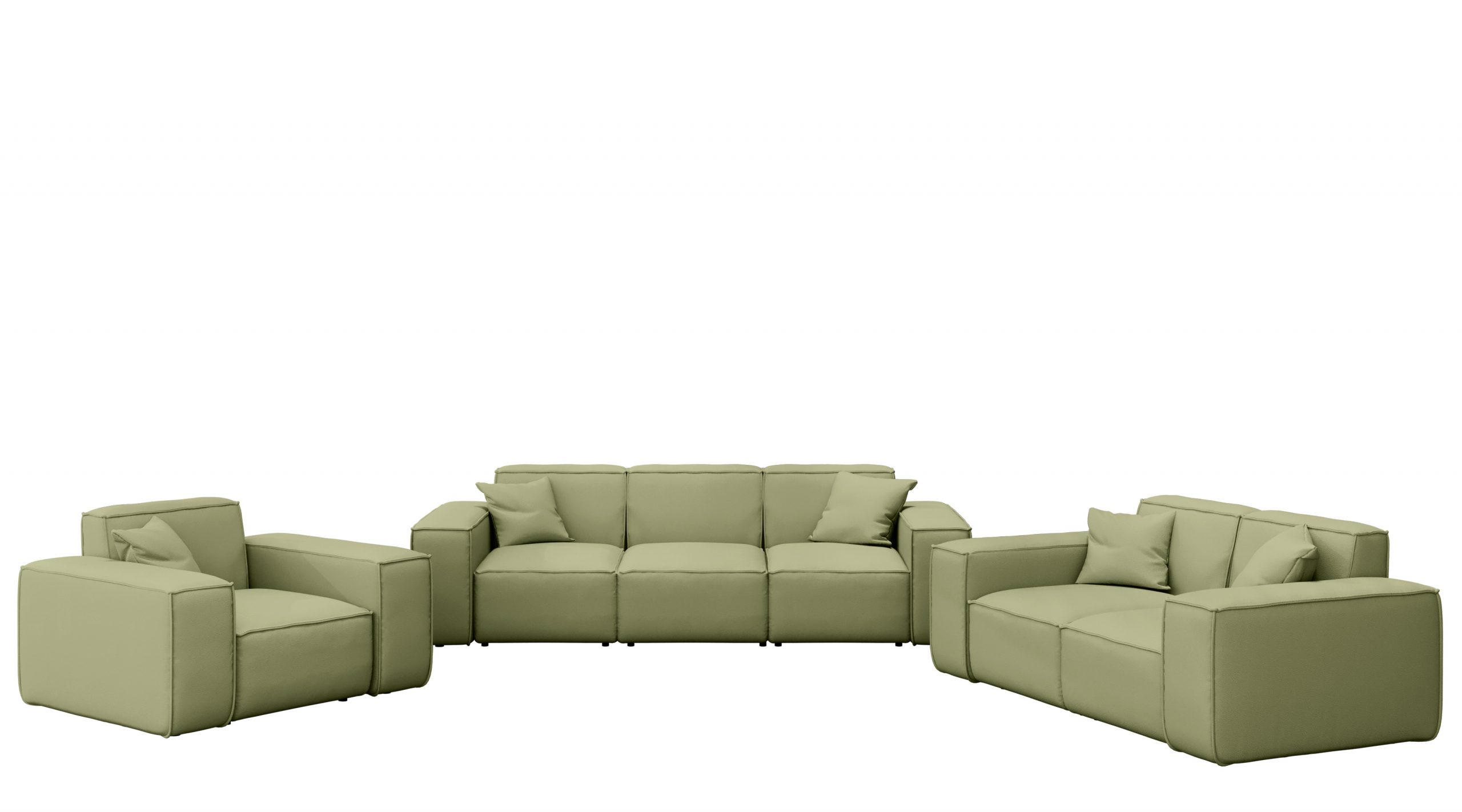 Kaiser Möbel ZAHRADNÍ SEDACÍ SOUPRAVA 3+2+1 MALIBU tkanina Odyssey Světle zelená