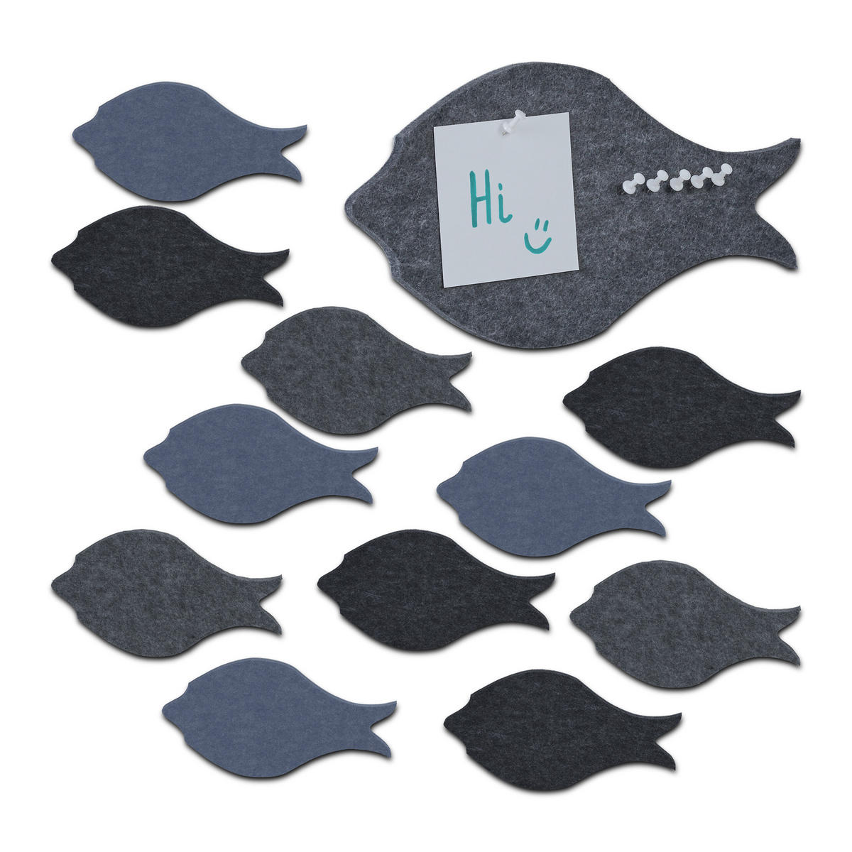 12XFILZPINNWAND - Multicolor, Textil (30/16/0.9cm) - Relaxdays