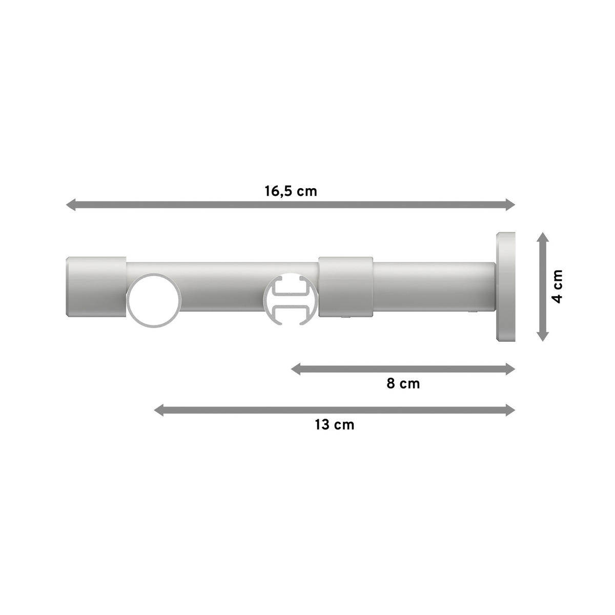 RUNDROHR-INNENLAUF-GARDINENSTANGEN-SET Prestige Luino 240 cm (geteilt in 2 x 120 cm), 2-läufig, 20 mm Ø Weiß - Weiß, Metall (240cm) - INTERDECO
