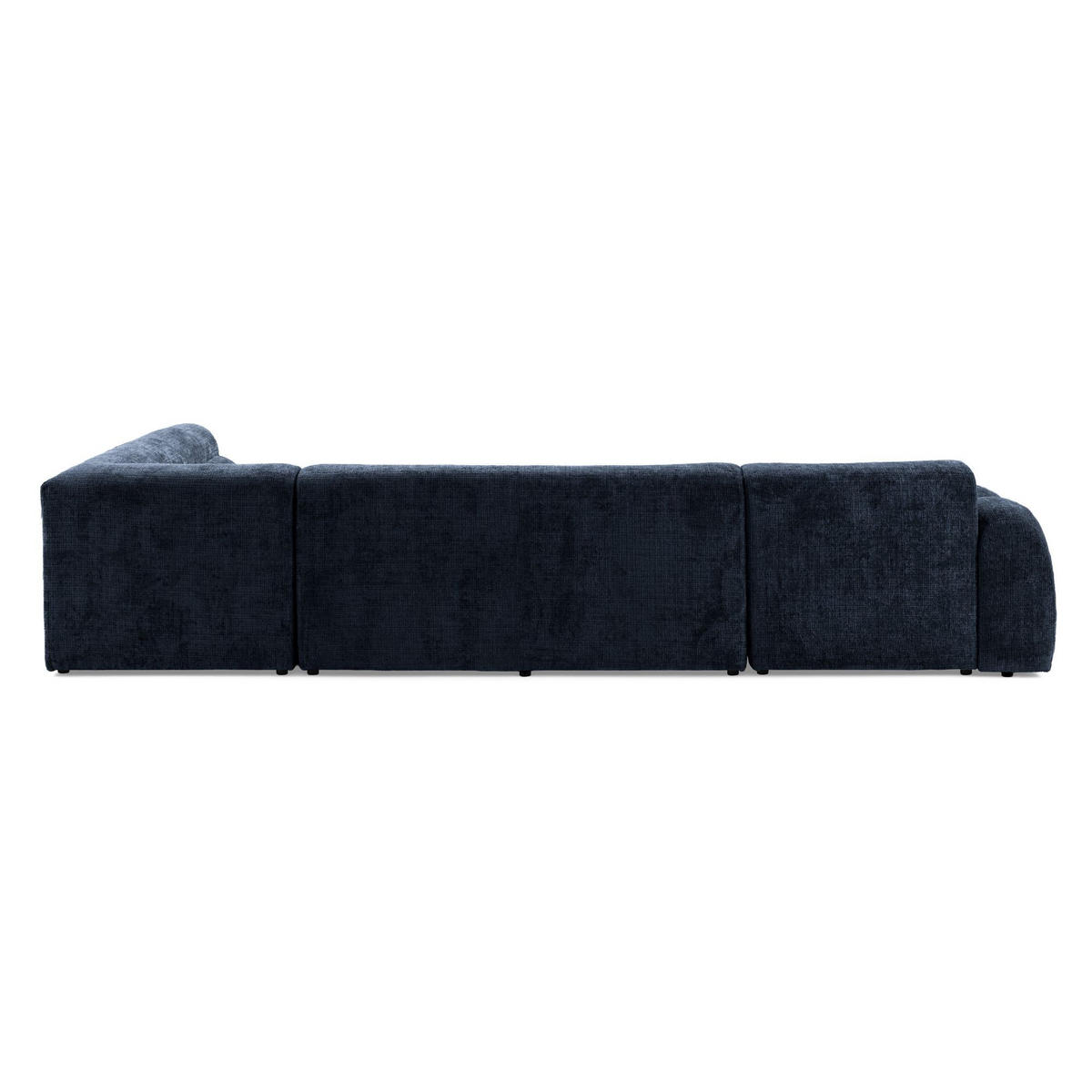 6-SITZER modulares Wohnlandschaft U XXL VEER SET 4 Rechts, 368 x 190 cm, Chenille Webstoff Marine - Schwarz/Dunkelblau, Holz/Kunststoff (190/75/368cm) - Muffo