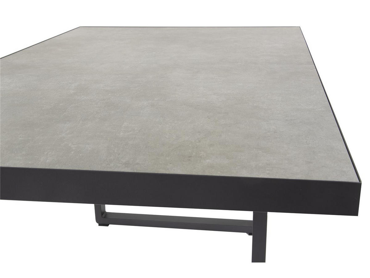 LOUNGE-SET Orlando Grau, Aluminium/Polyrattan, für 4 Personen, Tisch 130/80/68 cm - Grau, Naturmaterialien - bellavista - Home & Garden