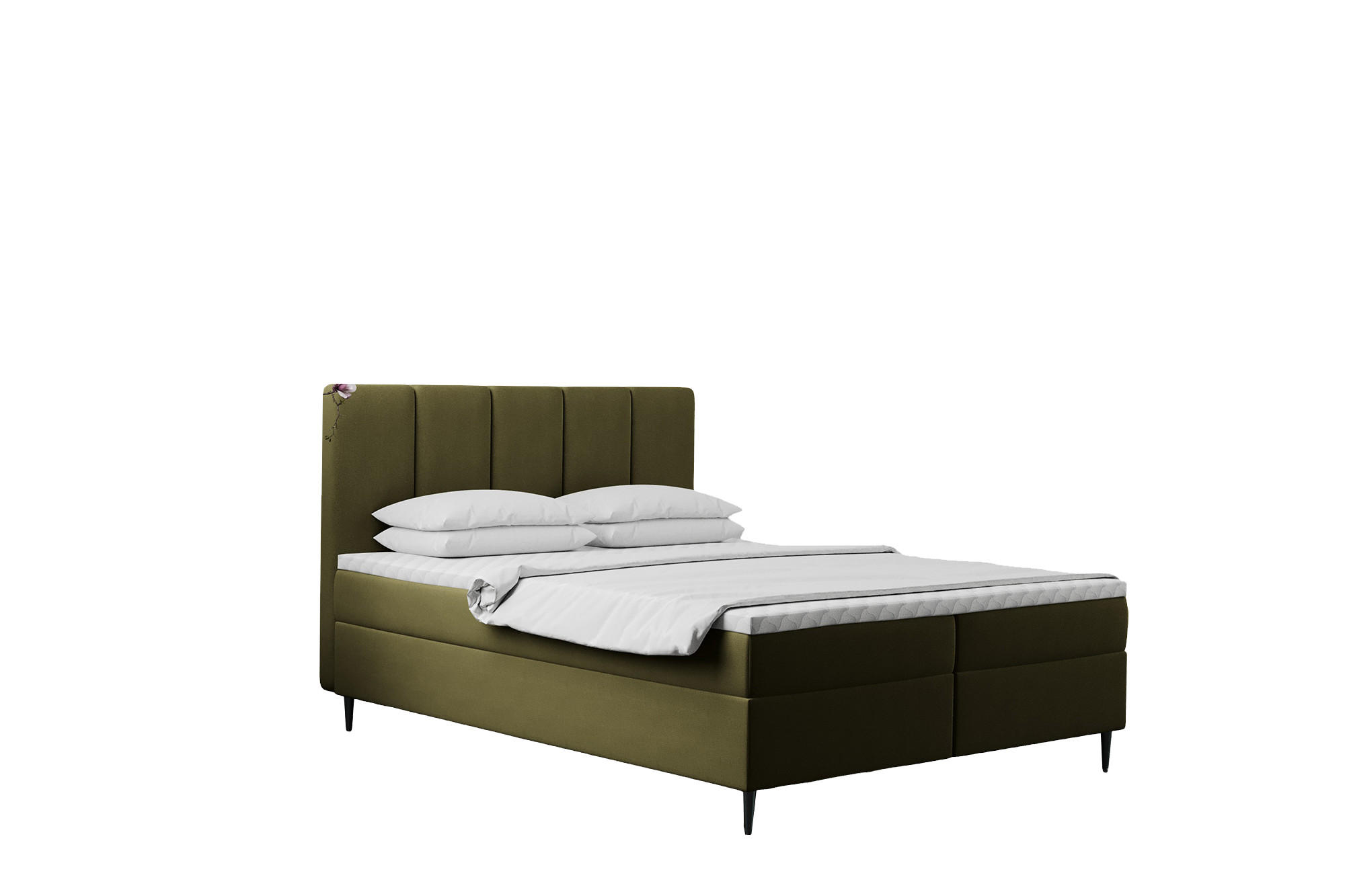 BOXBETT Mit Bettkasten Und Matratze POEL Olive 140x200 cm H2-Pocket - Violett/Schwarz, Holz/Textil (140/200cm) - Kaiser Möbel