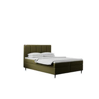 BOXBETT Mit Bettkasten Und Matratze POEL Olive 160x200 cm H2-Pocket - Schwarz/Olivgrün, Holz/Textil (166/200cm) - Kaiser Möbel
