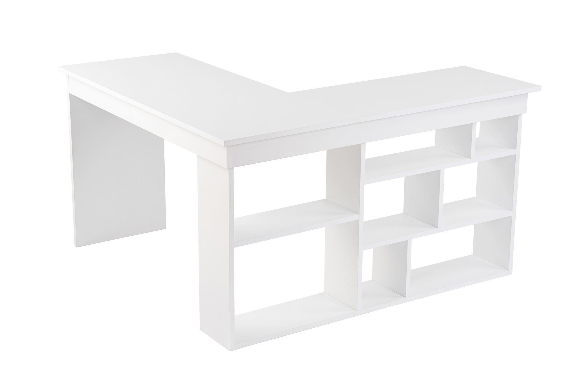 SCHREIBTISCH vesper weiss - Weiß, Holz (130/120/72cm) - Habitat Garten