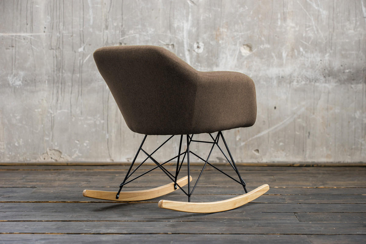 SCHAUKELSTUHL STELLA Braun Webstoff - Braun, Textil (62/73/75cm) - KAWOLA