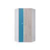 ECKKLEIDERSCHRANK Planet 02 L / P - Blau/Eichefarben, Holzwerkstoff (90/190/90cm)