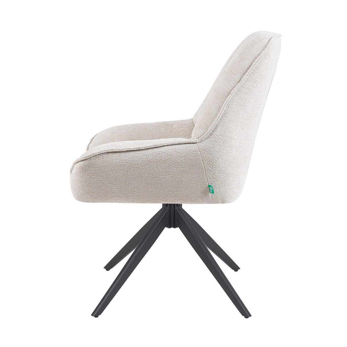 DREHSTUHL Mika-Zoe - Creme/Schwarz, Textil/Metall (60/88/68cm) - DUBI Möbel