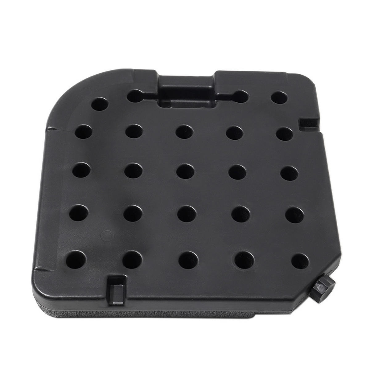 SONNENSCHIRMFUSS 4er-Set aus HDPE in Schwarz quadratisch mit Wasser oder Sand befüllbar wetterfest und standfest 150 × 50 × 7,5 cm je 8,8 kg - Schwarz, Kunststoff (50/50cm) - Livingandhome
