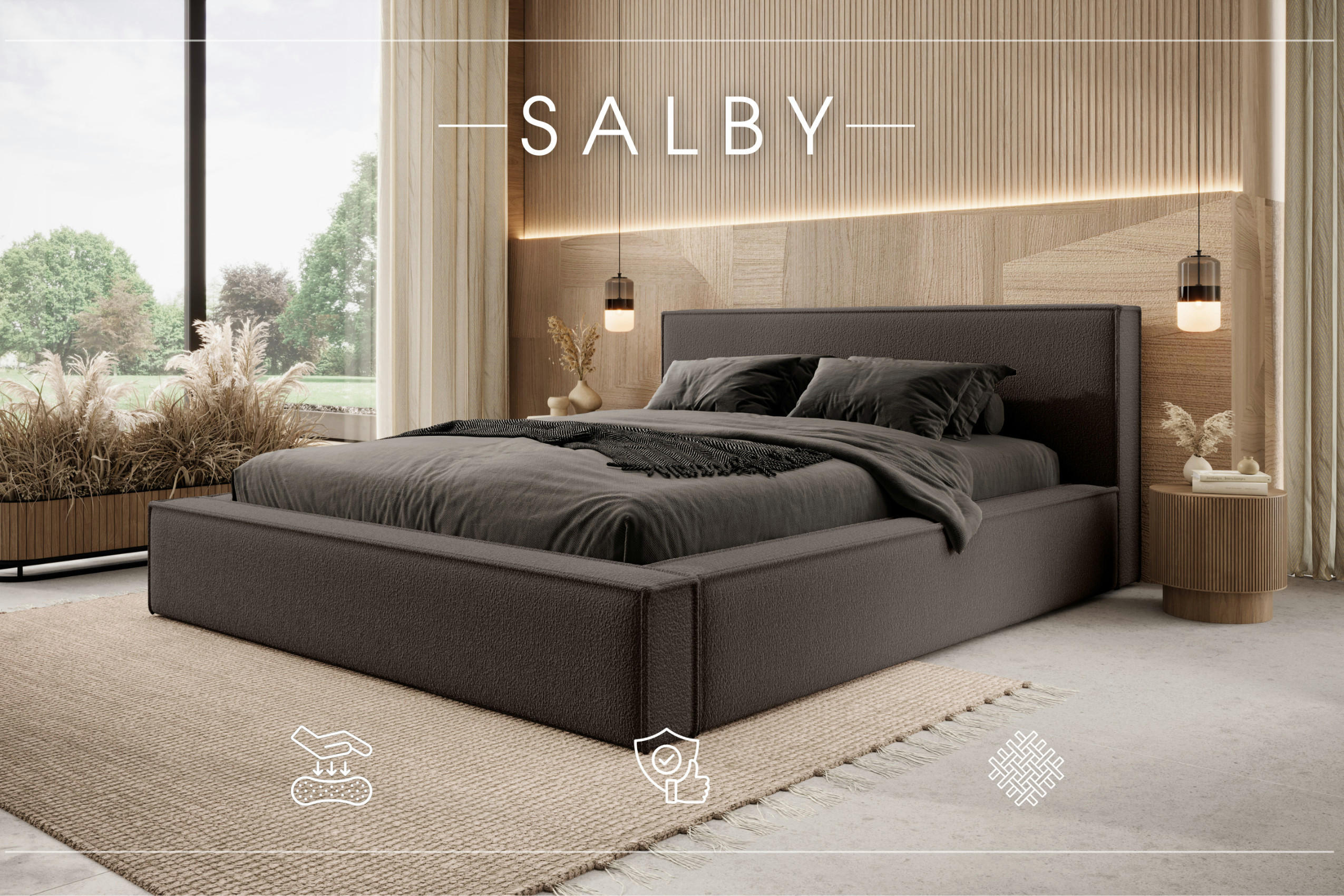 POLSTERBETT mit Bettkasten Salby 120x200 cm, Braun - Braun, Textil (120/200cm) - Meblito