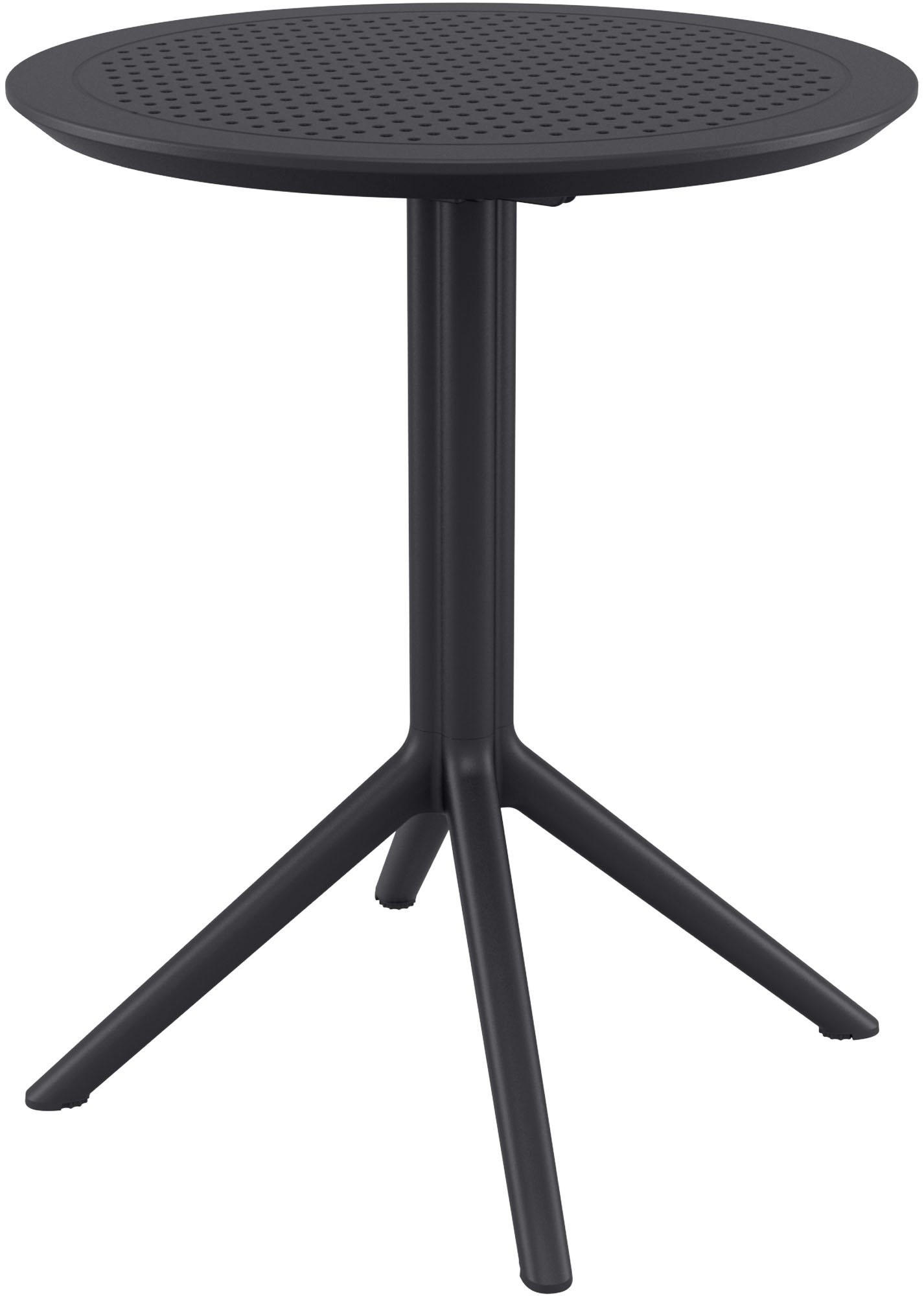 GARTENTISCH rund Kunststoff schwarz - Schwarz, Kunststoff (60/60/74cm) - CLP