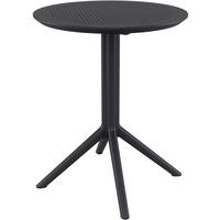 GARTENTISCH rund Kunststoff Schwarz - Schwarz, Kunststoff (60/60/74cm) - CLP