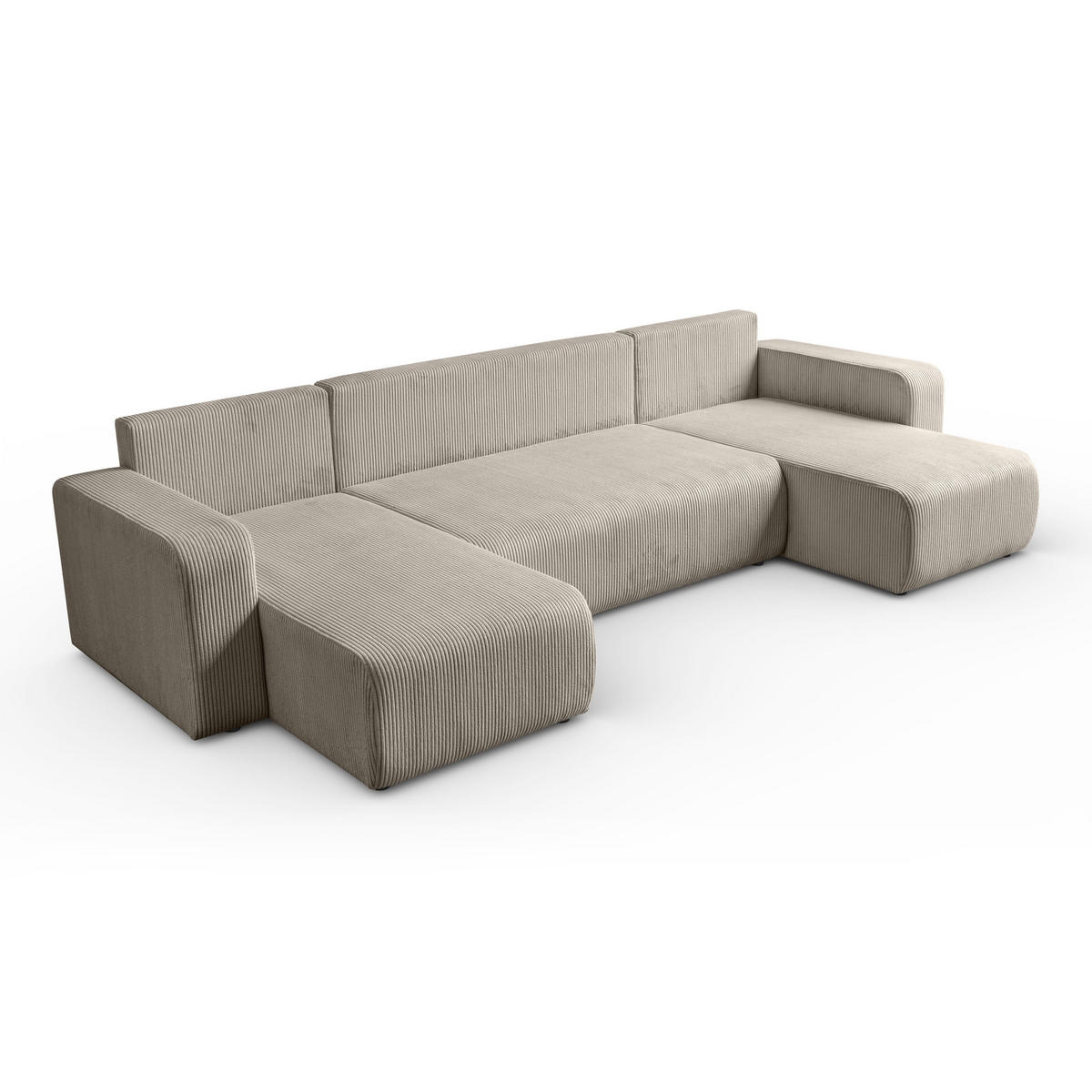 ECKSOFA PRESTIGE U mit Schlaffunktion, Poso 02 - Beige, Textil (317/83/143cm) - Lookway