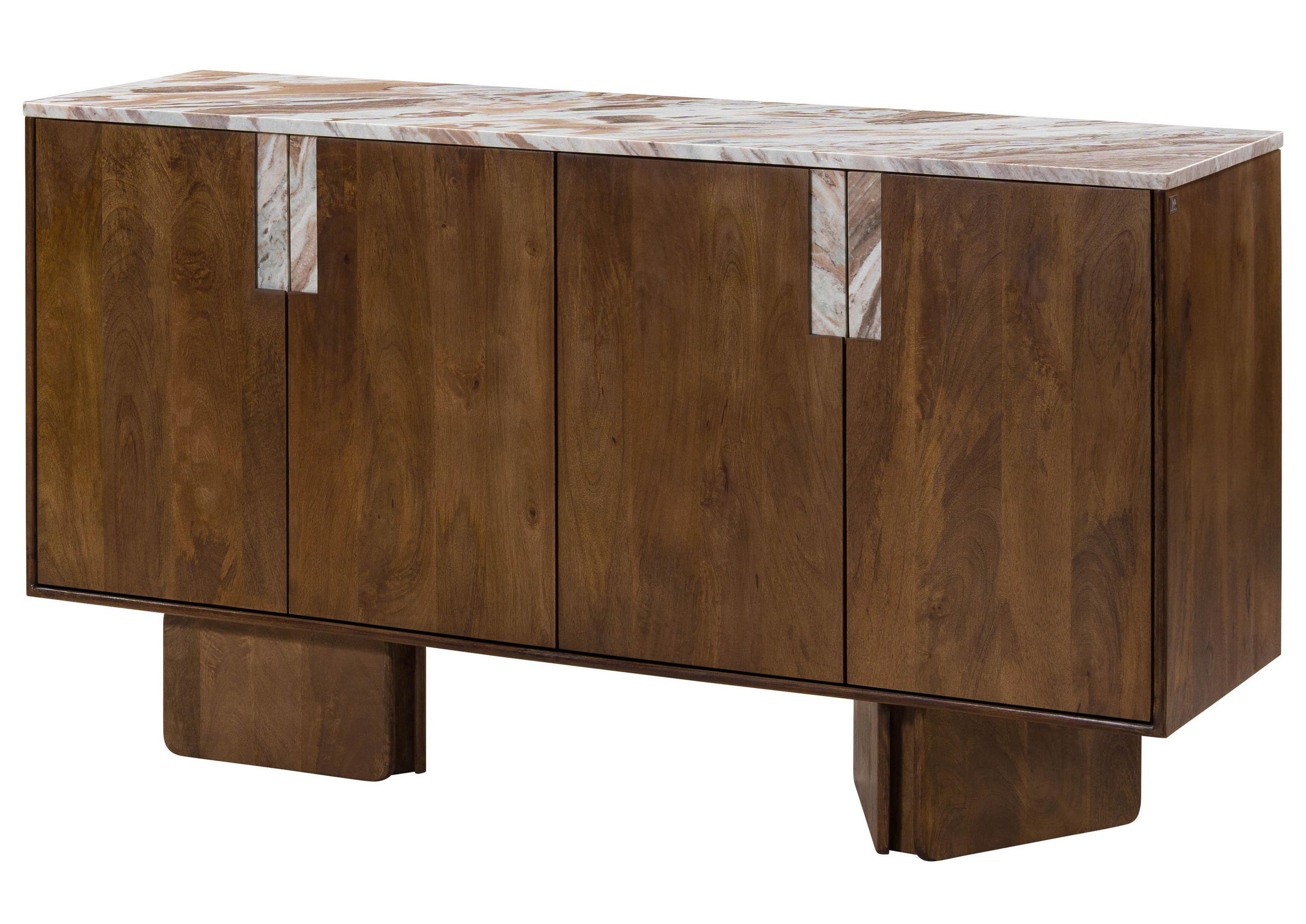 SIDEBOARD Mango 160x45x85 braun lackiert LUGANO #201 - Braun, Holz (160/85/45cm) - Massivmoebel24