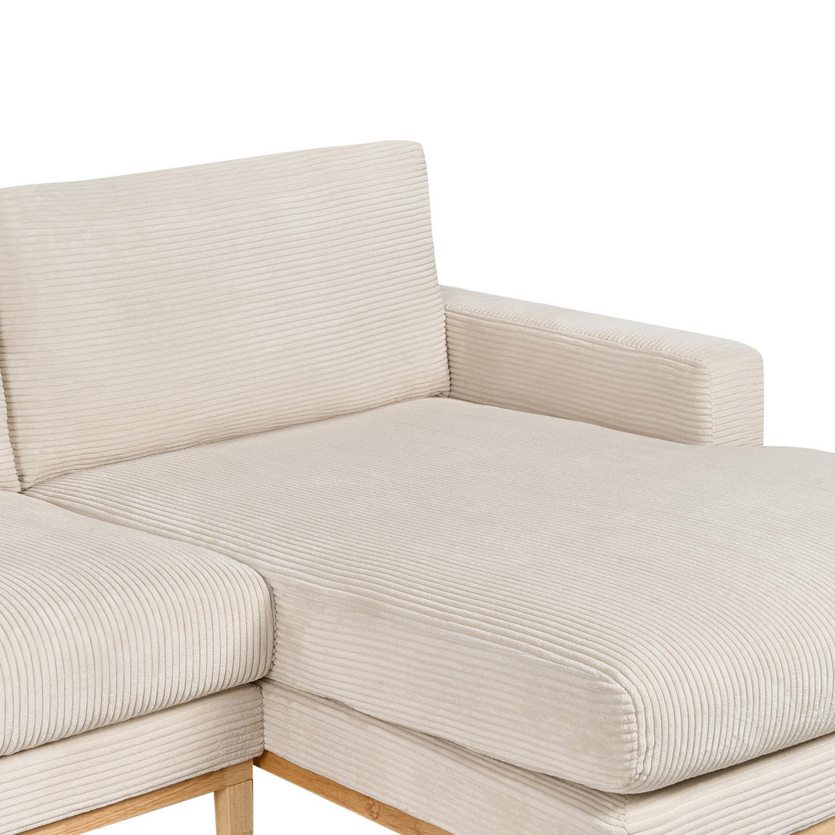 COLȚAR cu 4 locuri reps reiat bej deschis pe partea stângă Siggard - maro/bej, material textil (321/168cm) - Beliani