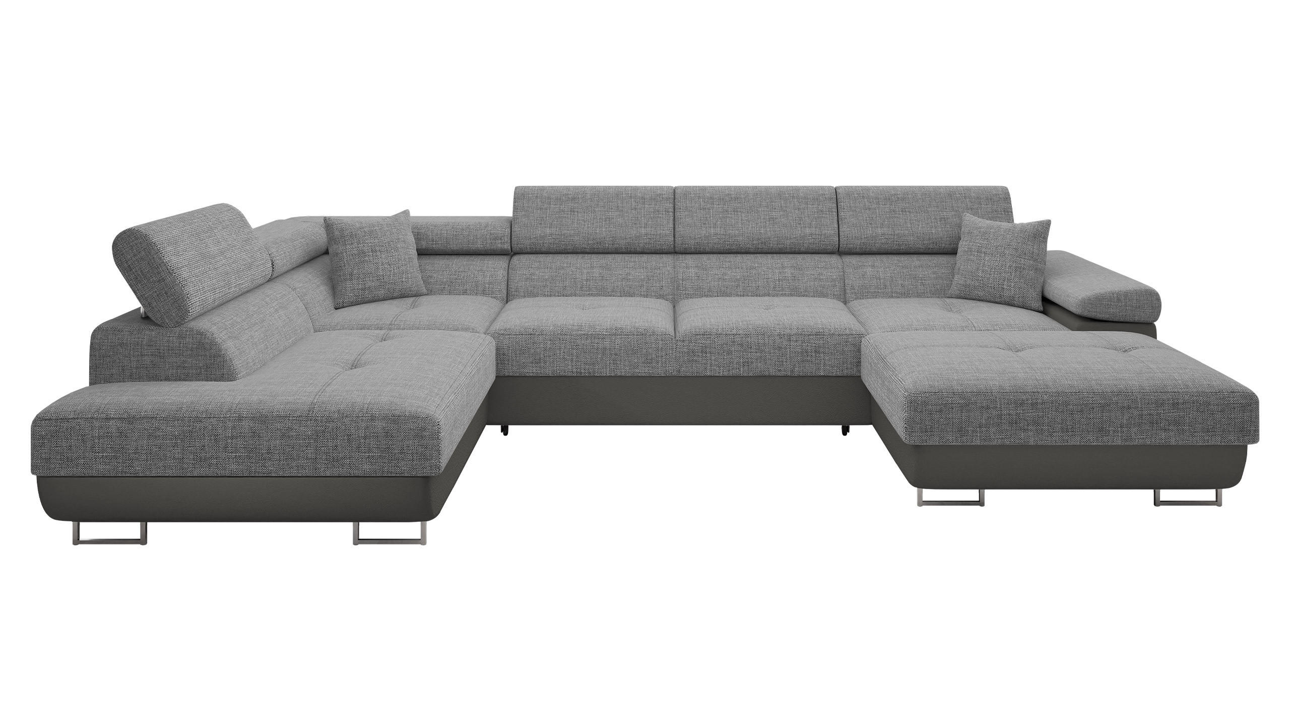 WOHNLANDSCHAFT Torezio Bis, Seite: Links - Alufarben, Holz/Textil (346/90/203cm) - MIRJAN24