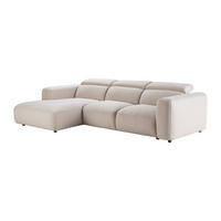 ECKSOFA links – melierter Stoff – Beige – NELORIM - Beige, Textil (279/175cm) - Vente-Unique