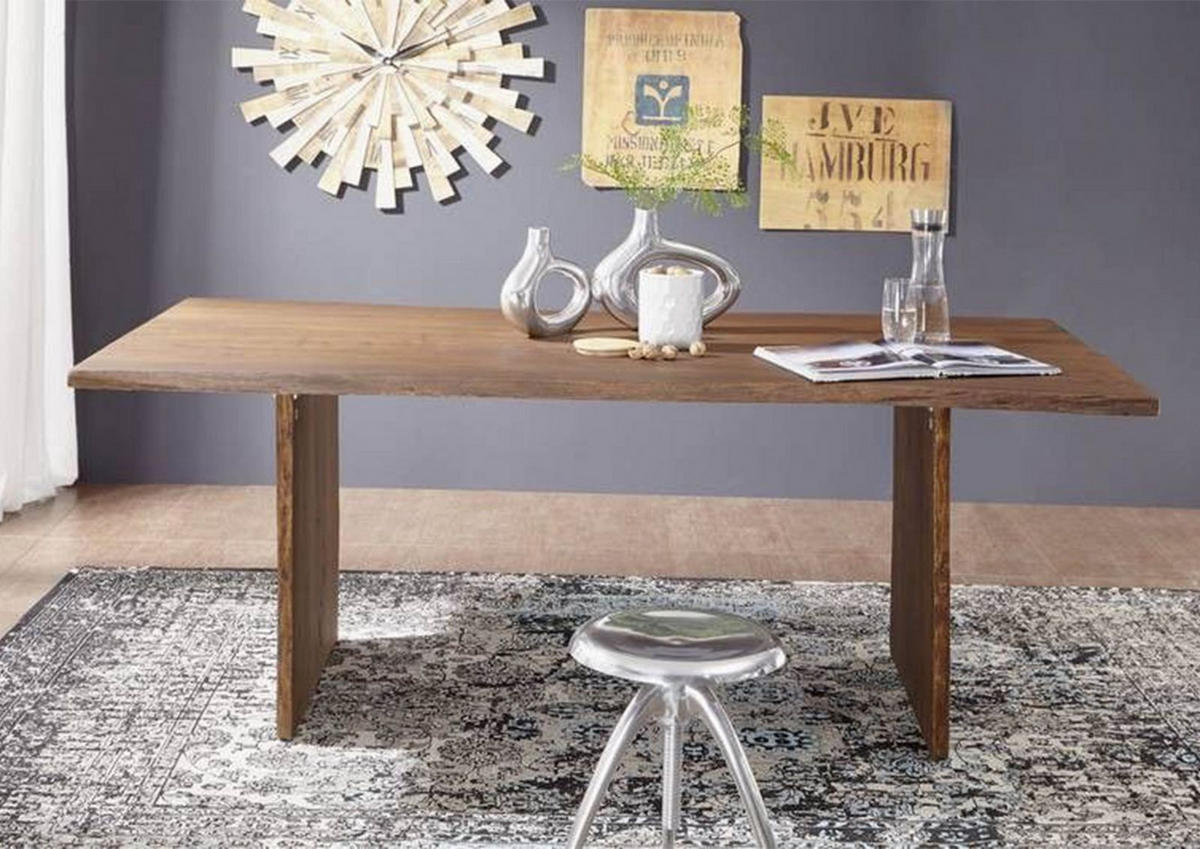 BAUMTISCH Akazie 200x100x76 braun lackiert PURE ACACIA #215 - Braun, Holz (200/100/76cm) - Massivmoebel24