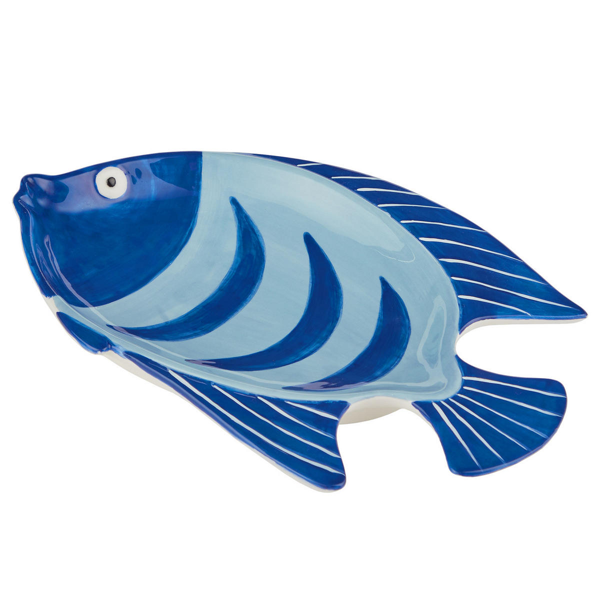 DEKOTELLER Taverna Fisch 22 cm - Blau, Stein (2.6cm) - Butlers