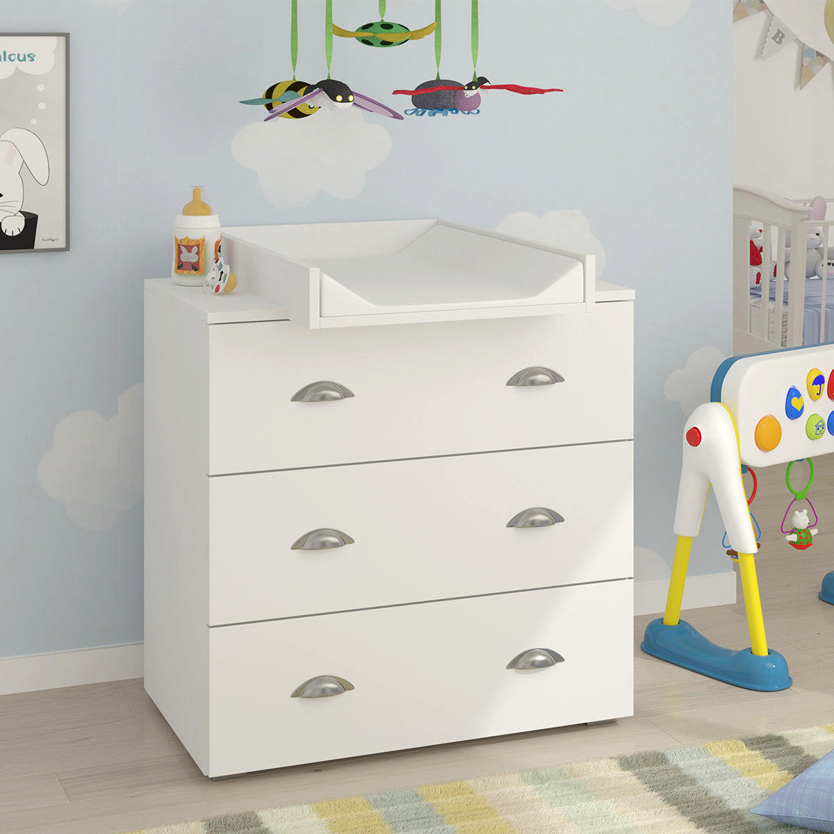 DJEČJA KOMODA Lio Matt bijelo - bijela, drvni materijal (80/90/48cm) - Petits-meubles