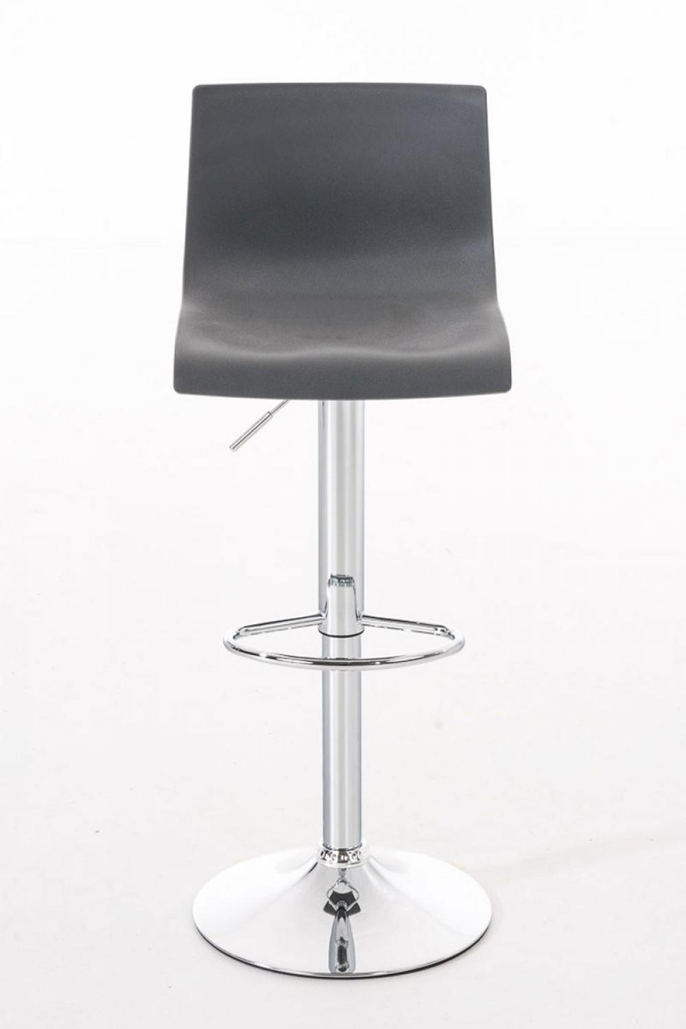 BARHOCKER Kunststoff grau - Chromfarben/Grau, Kunststoff/Metall (39/84/36cm) - CLP