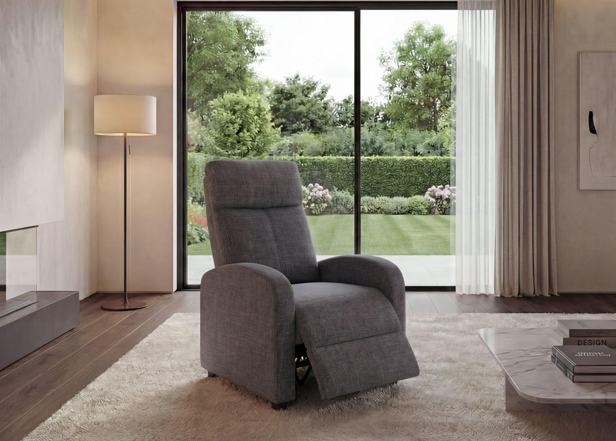 RELAXSESSEL Grau, Braun - Braun/Grau, Textil (67/102/90cm) - MCW