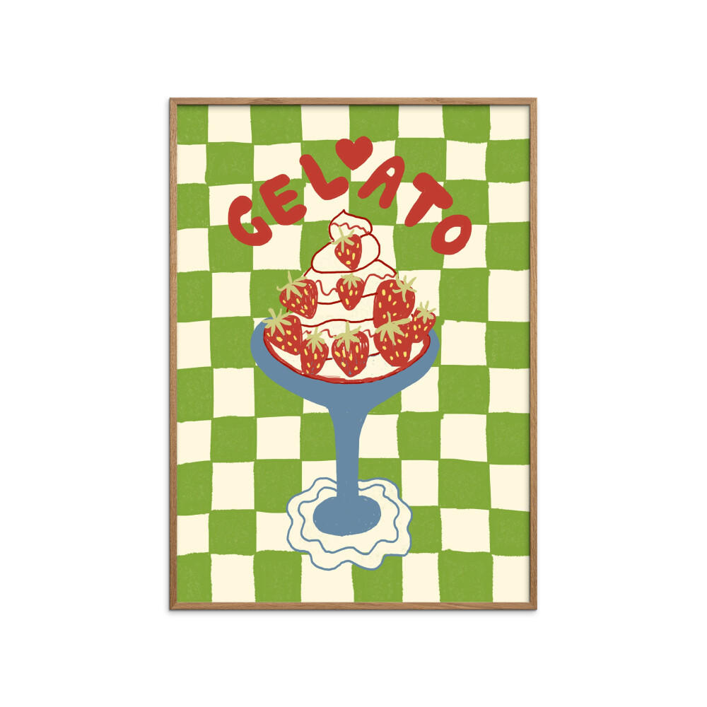 POSTER mit Rahmen Studio Dolci - Gelato - Eichefarben/Grün, Holz/Papier (50/70cm) - Poster&Frame