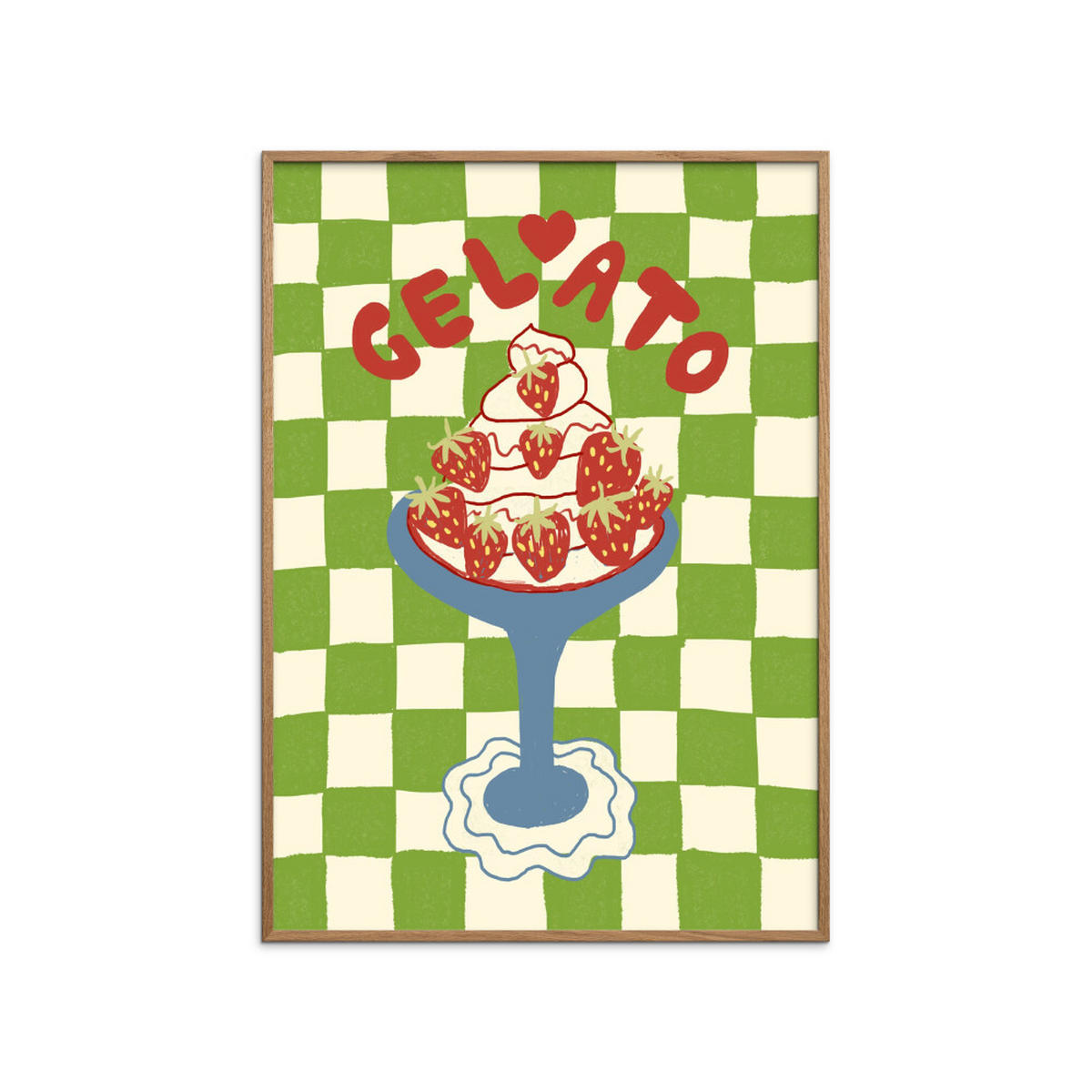 POSTER mit Rahmen Studio Dolci - Gelato - Eichefarben/Grün, Holz/Papier (50/70cm) - Poster&Frame