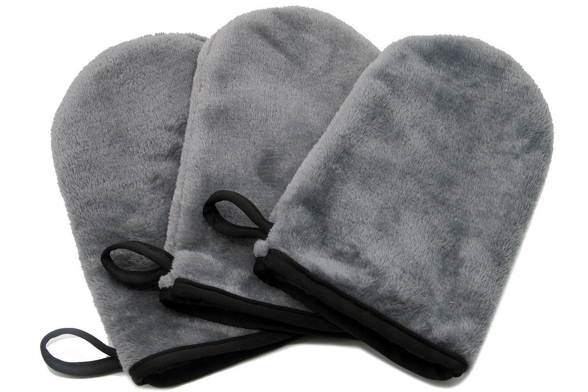 WASCHHANDSCHUH, 3er-Set, 20x13 cm, 80% Polyester, 20% Polyamid, Grau - Anthrazit, Textil (13/20cm) - Zollner24