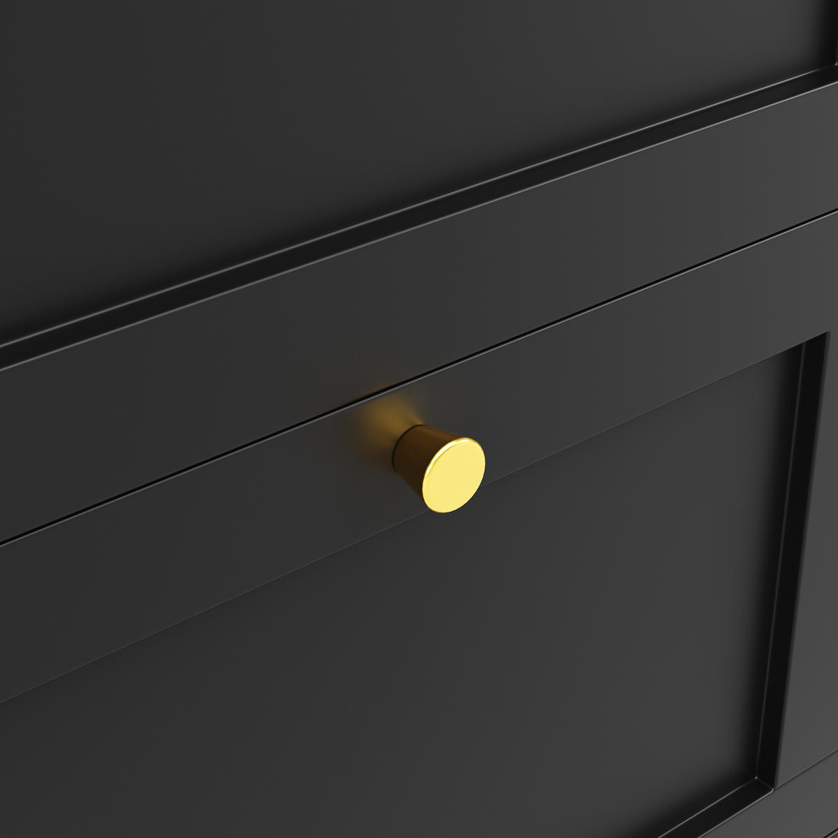 L-FÖRMIGER Schrank 105x39x102cm Schwarz mit drehbarem Seitenrahmen & 4 Schubladen - Schwarz, Holzwerkstoff (105/102/39cm) - Modfu