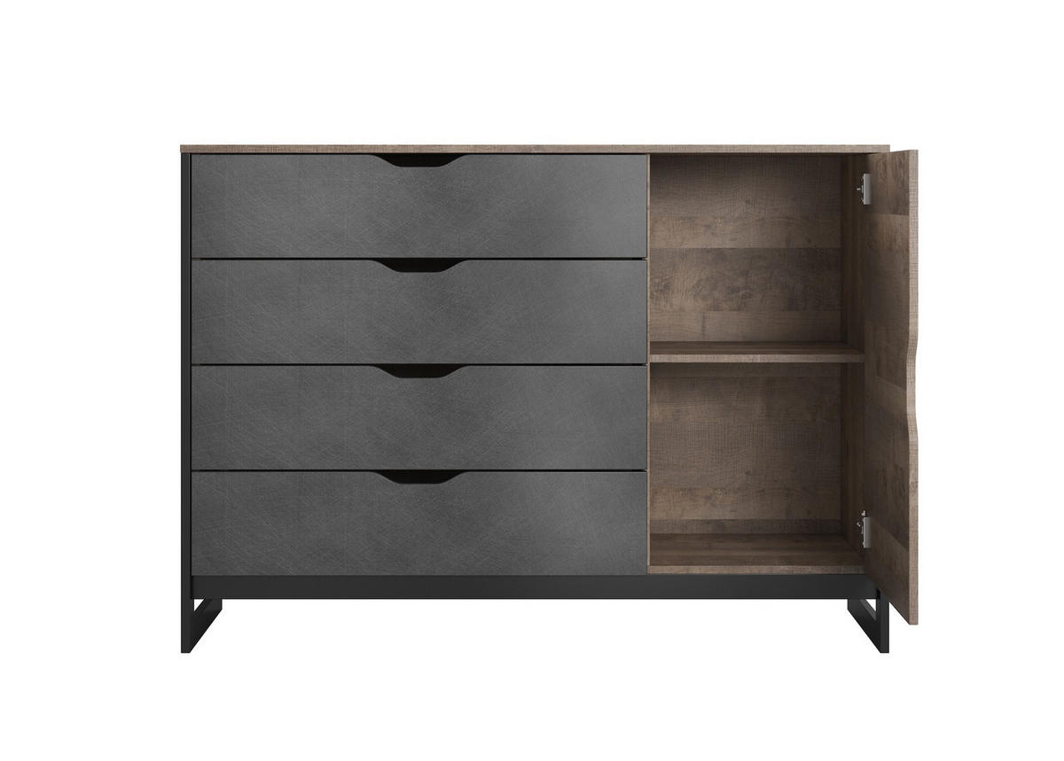 SIDEBOARD Arden Sand Grange Eiche - matera 138 cm / 39 cm / 99 cm - Braun, Holz/Holzwerkstoff (138/99/39cm) - Feldmann-Wohnen