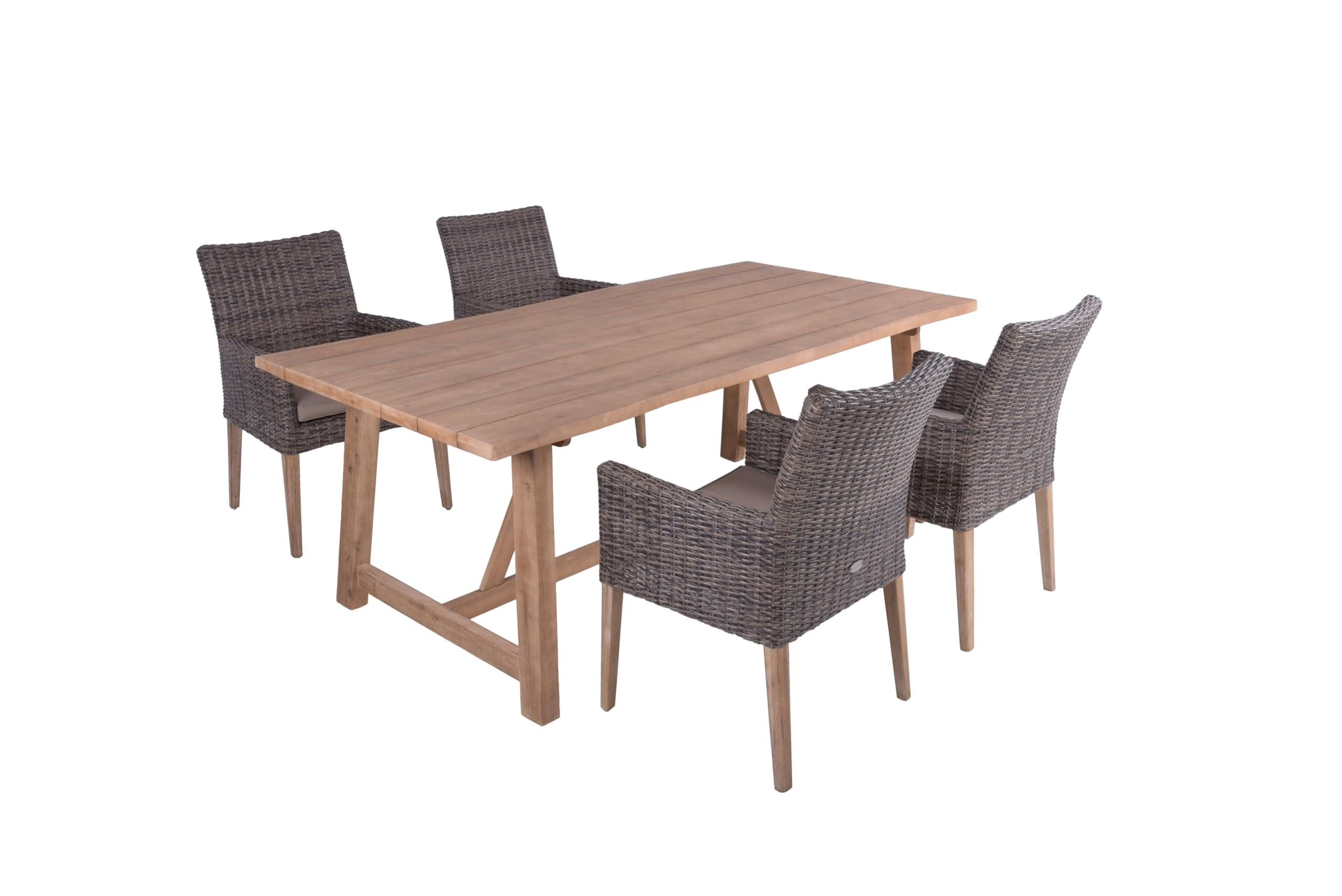 GARTEN-SITZGRUPPE Peer 5-teilig Gartenmöbel-Set - Braun, Holz - DELUKE