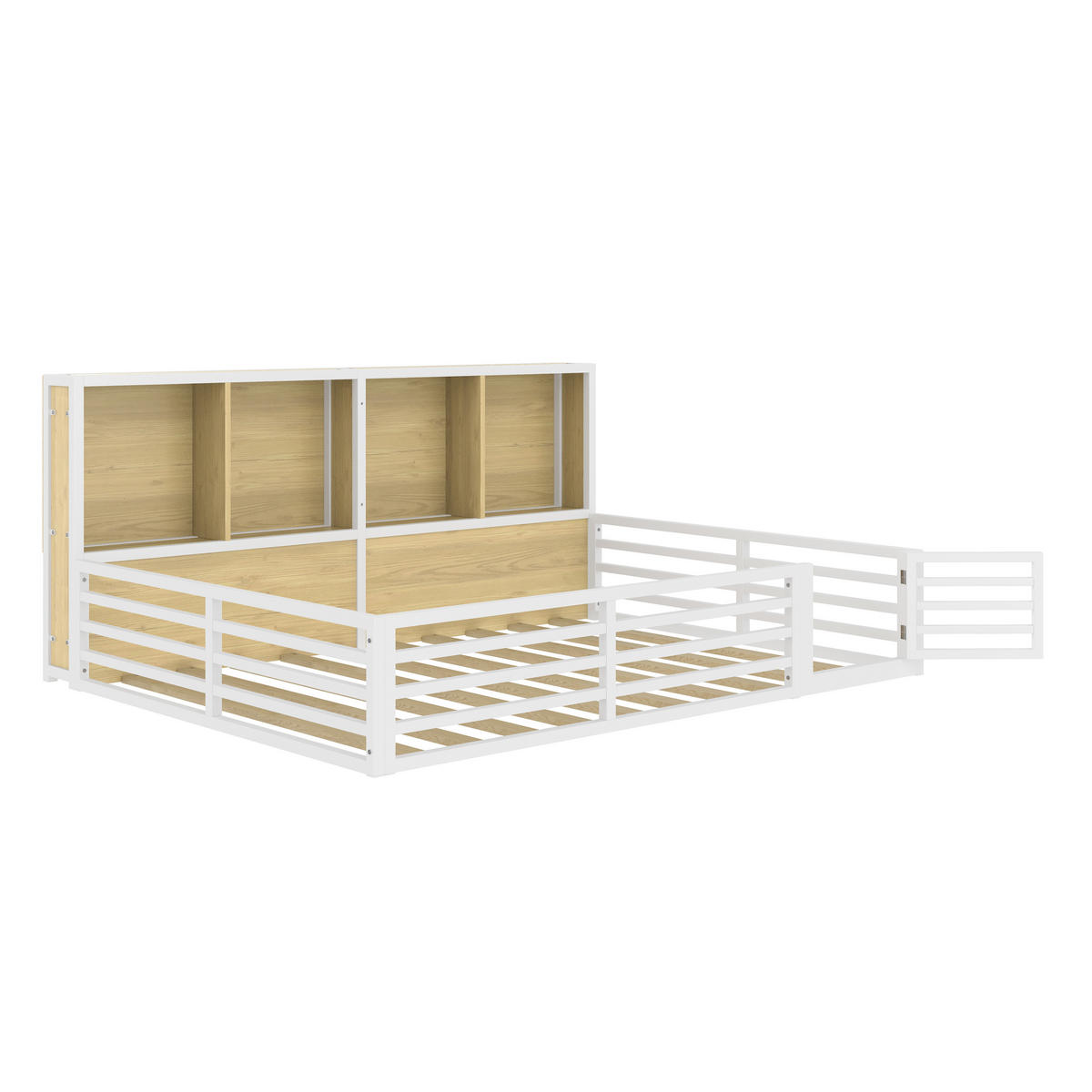 METALLBETT 140/200 cm Weiß mit Staufach - Weiß, Metall (140/200cm) - Oxeza