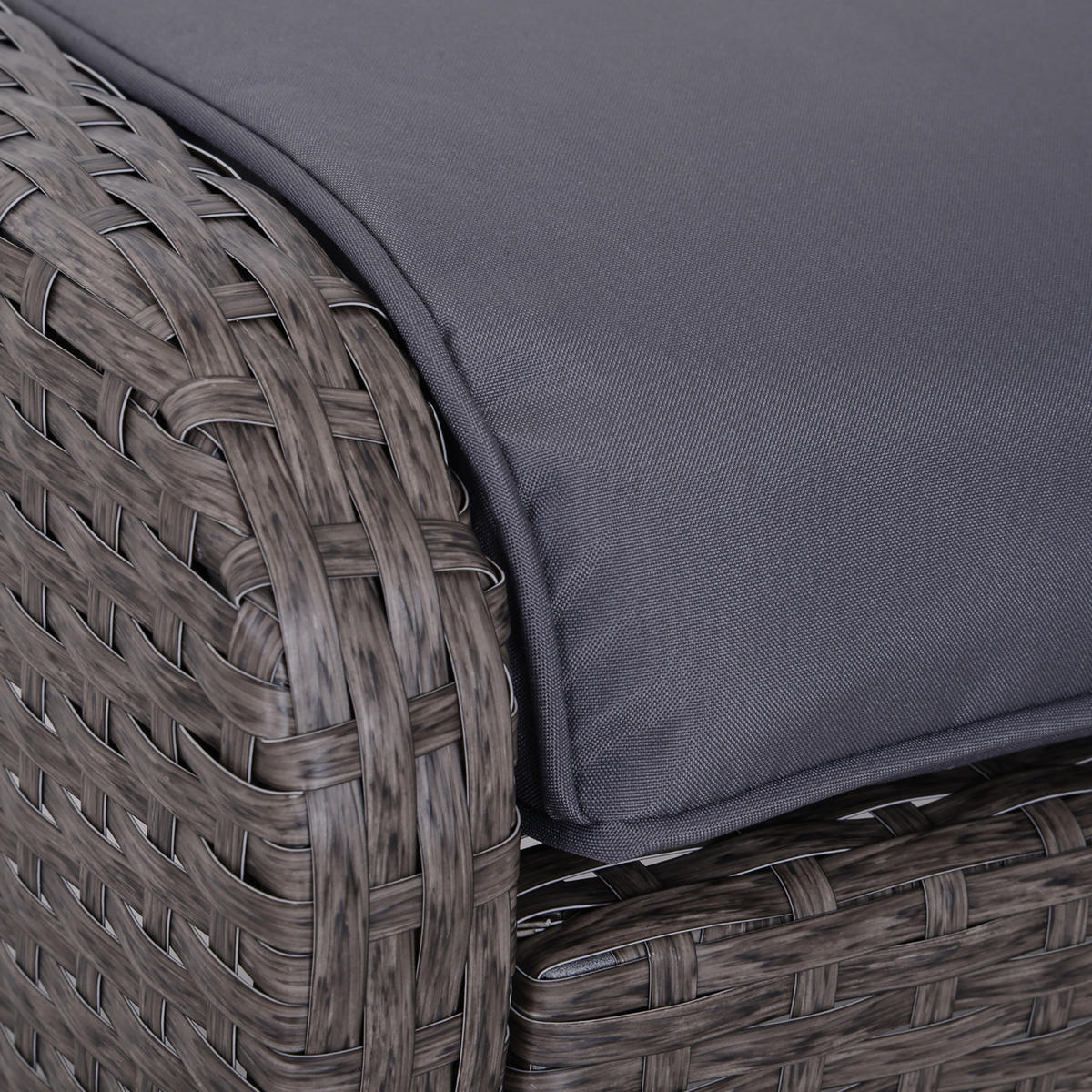 GARTENMÖBEL Set, Polyrattan, Dunkelgrau - Dunkelgrau, Metall - Outsunny