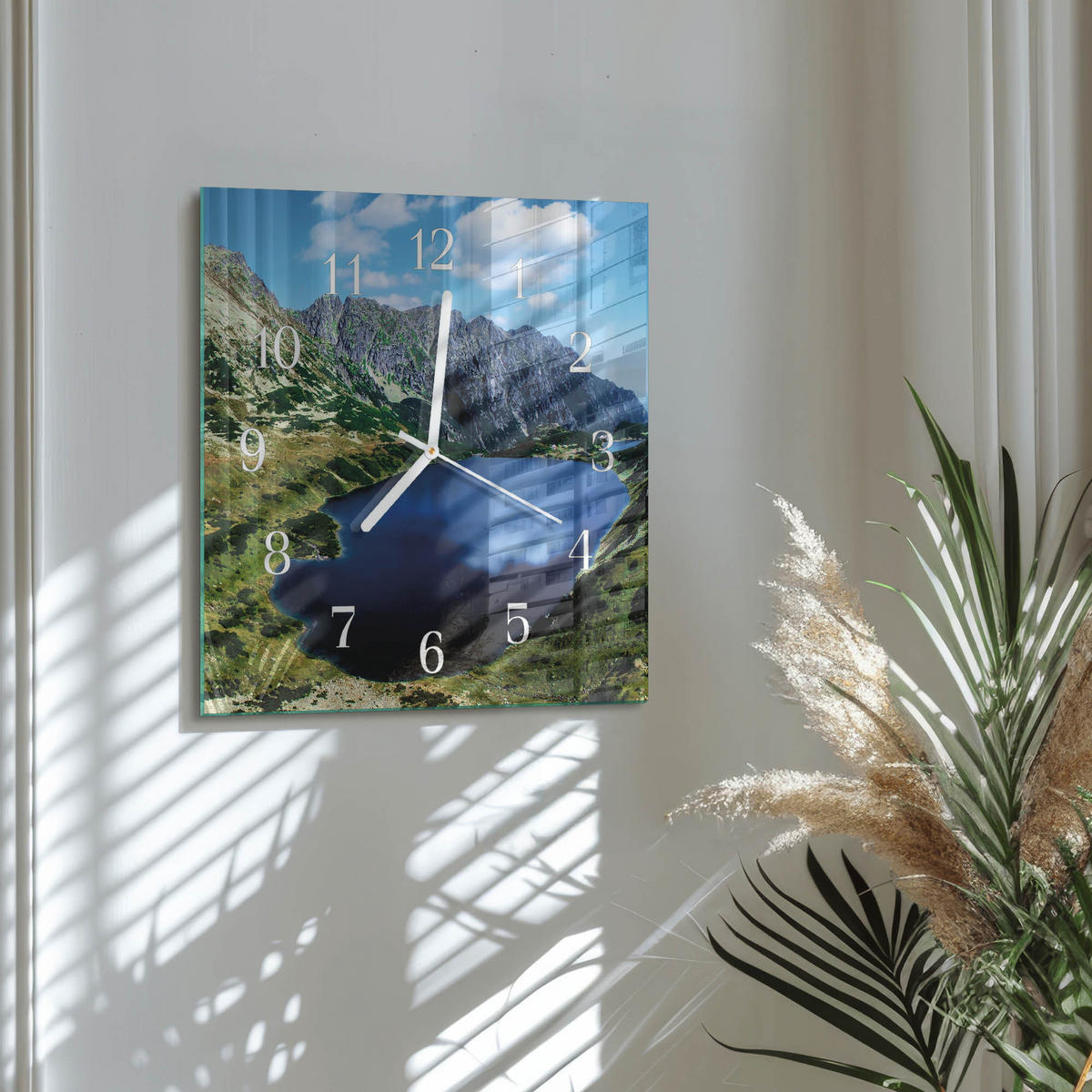 WANDUHR 30x30 cm - Morskie Oko - Blau, Glas (30/30/0.4cm) - TULUP