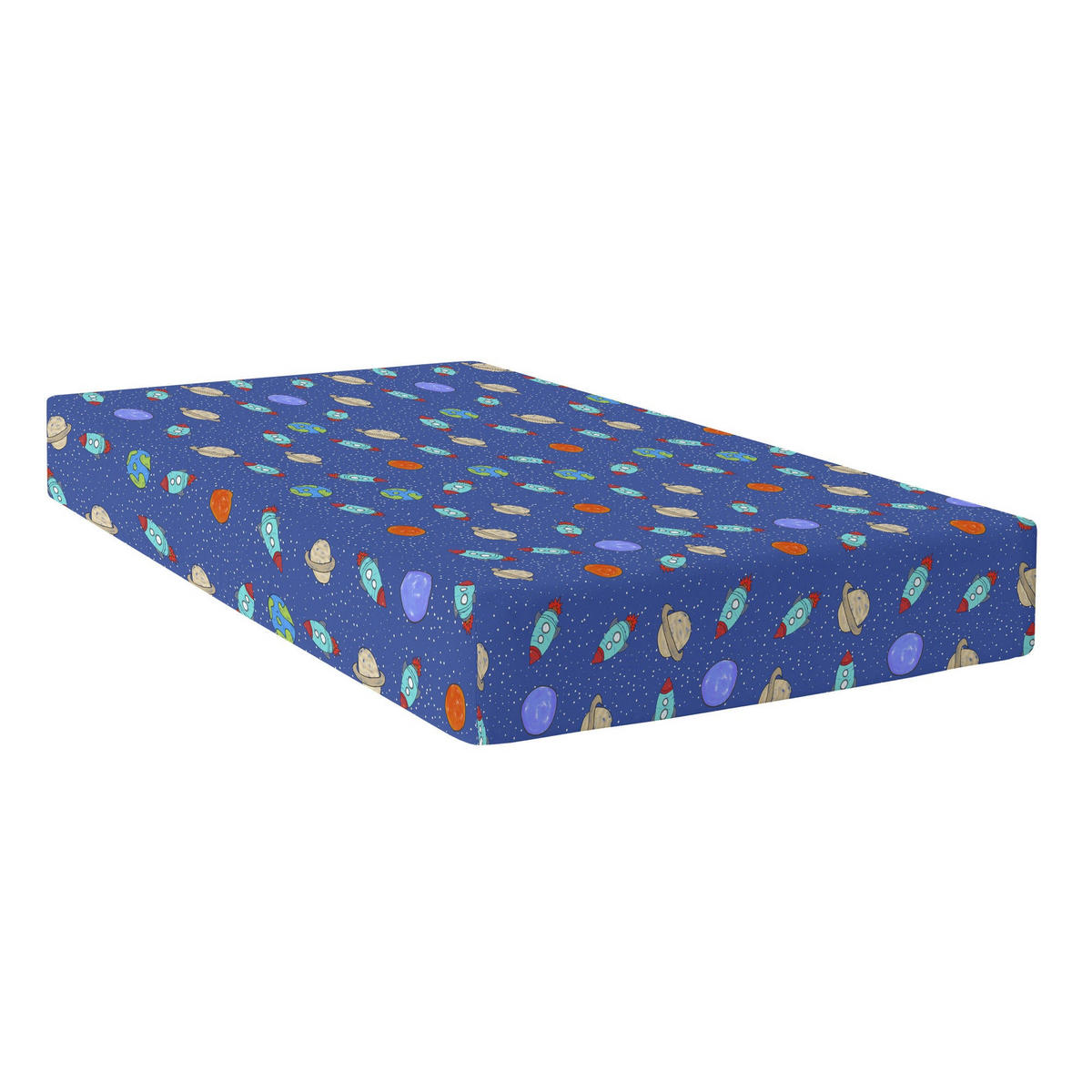 SPANNBETTTUCH space rocket 105x200x32 cm mehrfarbig - Multicolor, Textil (105/200cm) - Happy Friday