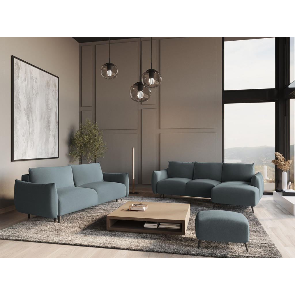 Thumbnail - Makamii 3-Sitzer, Blaugrau, Textil, Füllung: Schaumstoff, 230x86x105 cm, Made in EU, Wohnzimmer, Sofas & Couches, Schlaf...