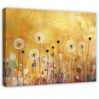 LEINWANDBILD Abstrakt Blumen Wiese Gold Modern Wohnzimmer 60x40 - Multicolor, Holzwerkstoff (60/40cm) - Wallarena