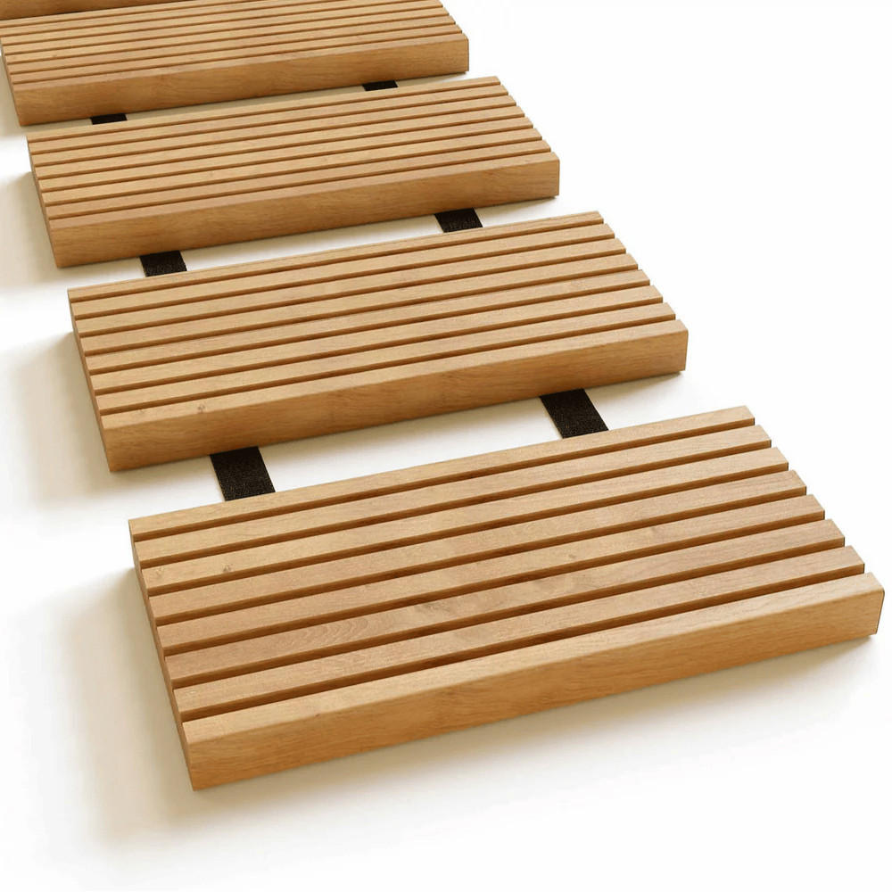 ROLLWEG Garten Holz THEO 35cm Breit Gartenweg Ausrollen - Braun, Holz (250/35/2.7cm) - DELUKE