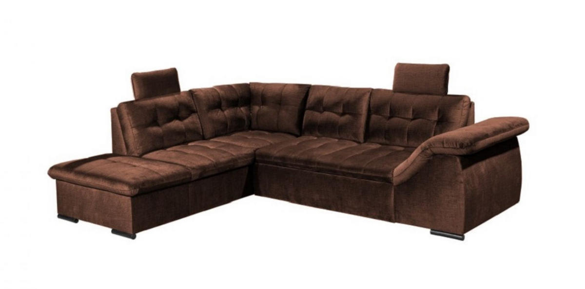 ECKSOFA mit Schlaffunktion und Bettkasten - Kupferfarben, Kunststoff/Textil (283/217cm) - ed exciting design