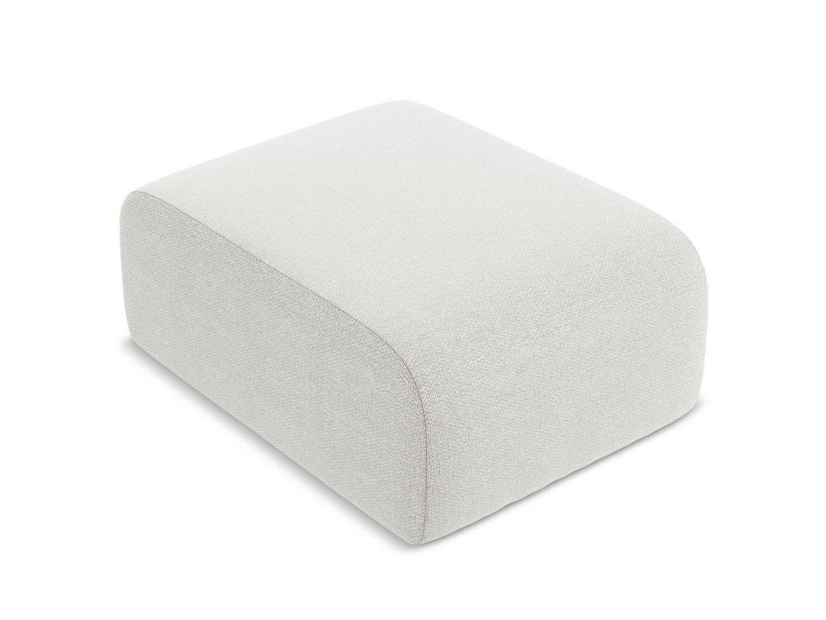 POUF Bouclé Stoff Weiß - Schwarz/Weiß, Holzwerkstoff/Kunststoff (72/42/94cm) - Makamii