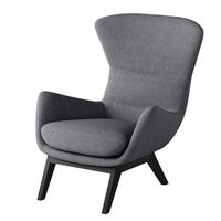 SESSEL mit Holzfüßen - Schwarz/Grau, Birkenholz/Textil (84/99/96cm) - home24