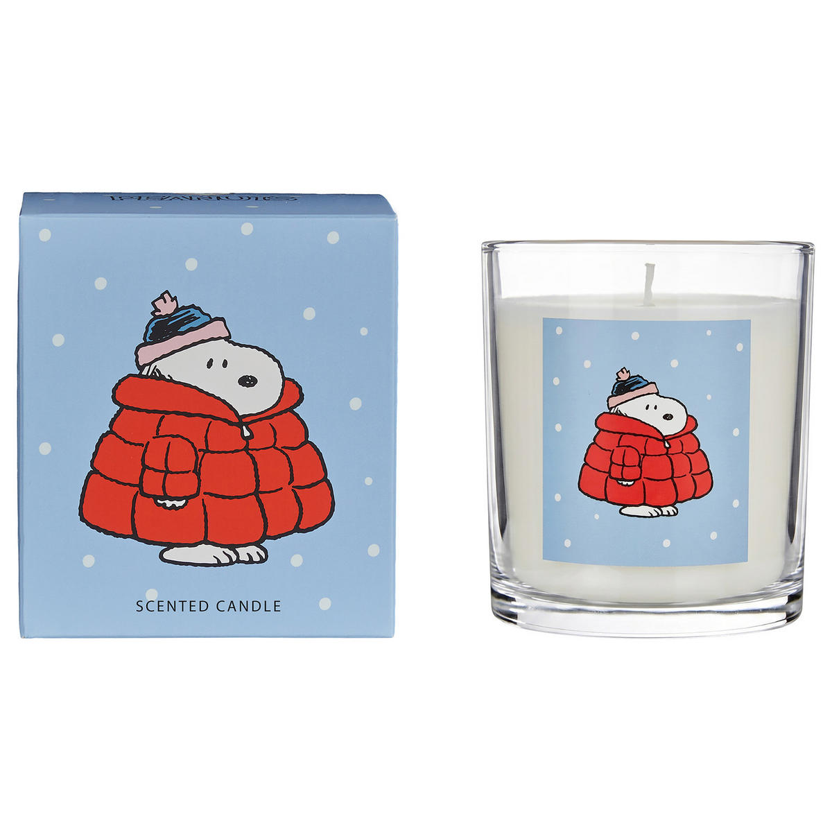 DUFTKERZE Peanuts Winter Walks 225 g - Blau, Naturmaterialen/Paraffin (9cm) - Butlers