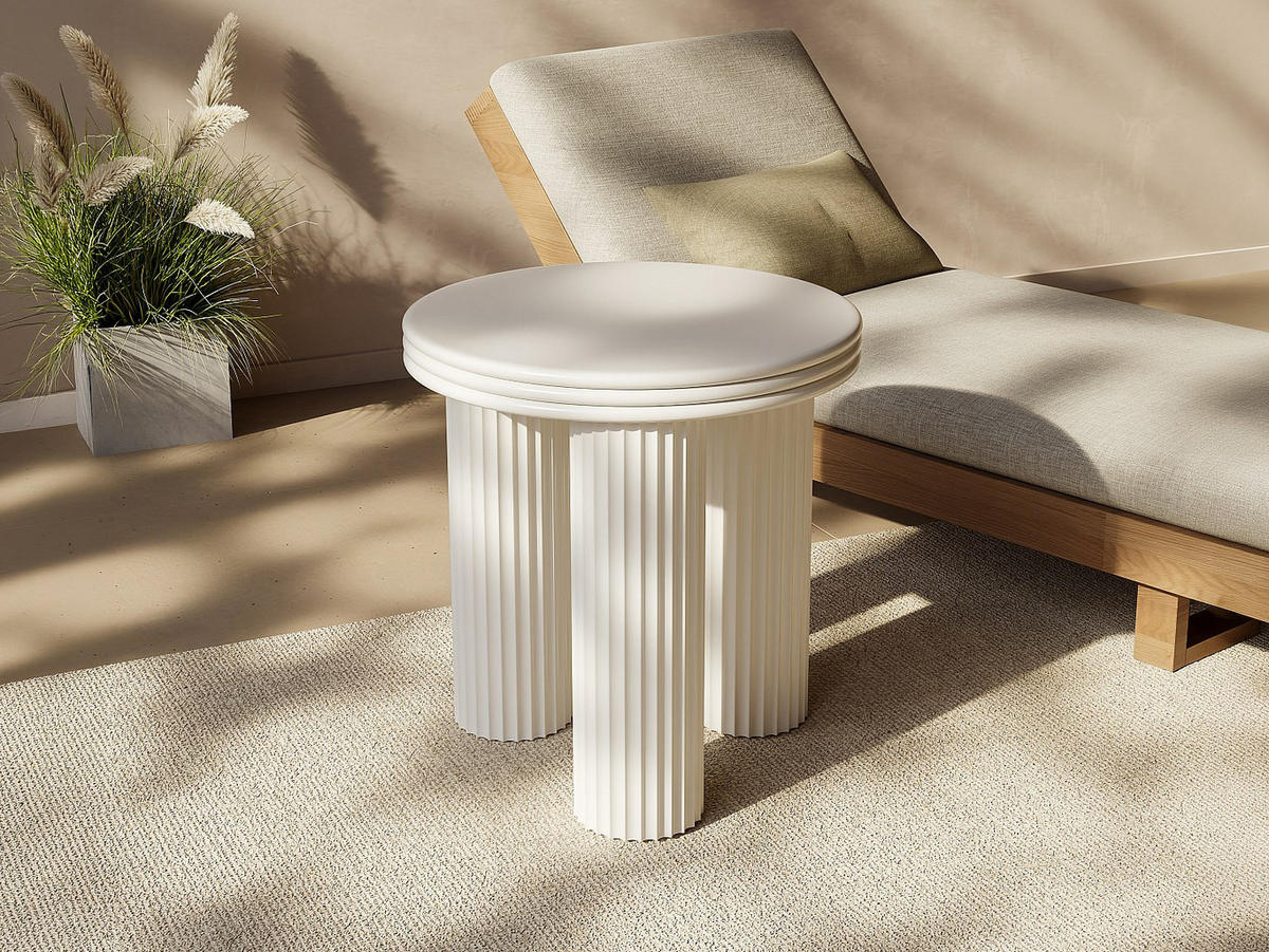 BEISTELLTISCH - 40 cm x 40 cm - metall - cremefarben Ravoka - Creme, Metall (40/40/45cm) - Vente-Unique