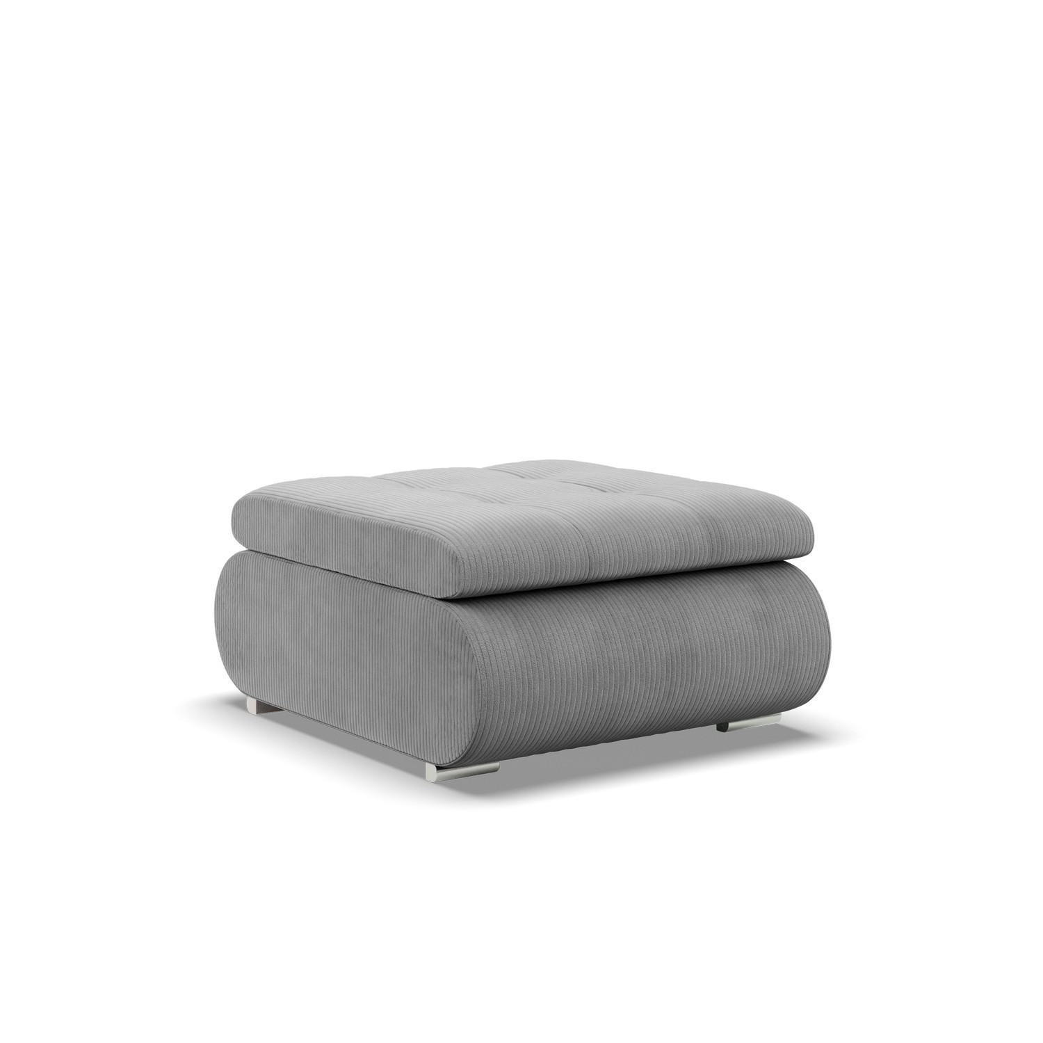 SITZPOUF FÜR DAS WOHNZIMMER FORESTA, Cord - Grau - Grau, Textil (88/42/70cm)