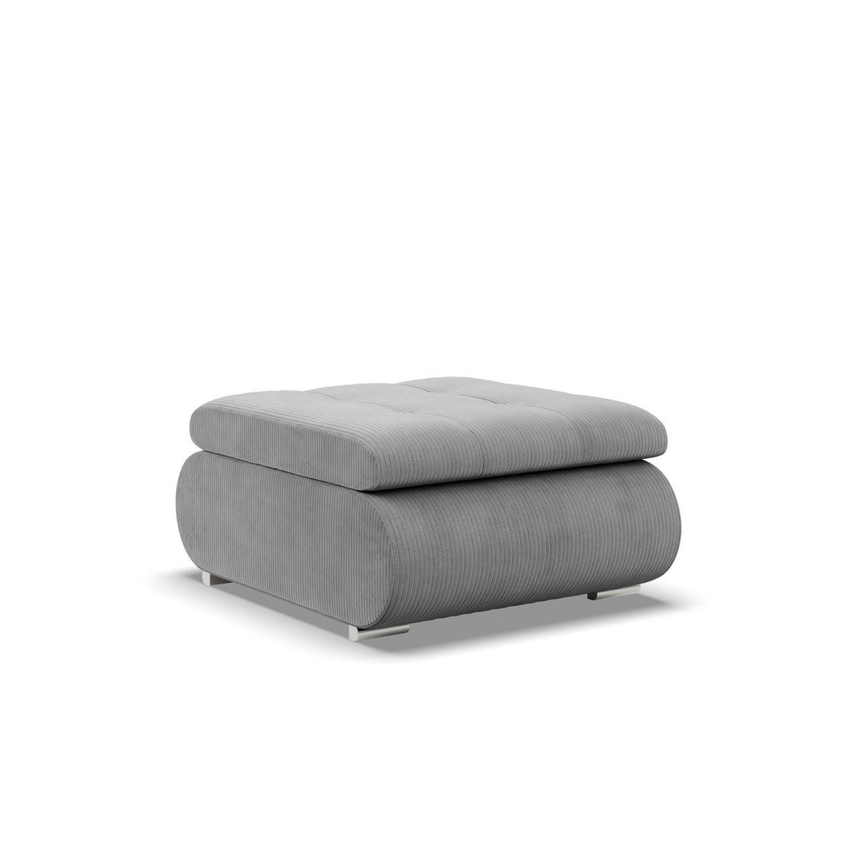 SITZPOUF FÜR DAS WOHNZIMMER FORESTA, Cord - Grau - Grau, Textil (88/42/70cm)