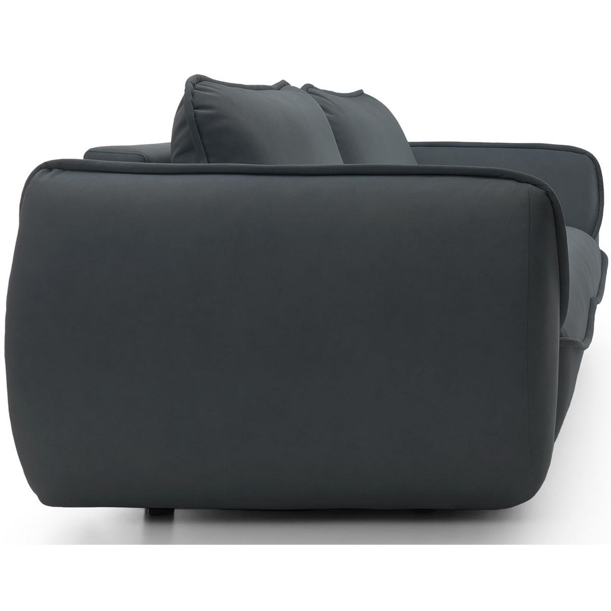 3-SITZER SOFA Cutie Graphit Easy-Clean-Velours - Schwarz, Textil (257/90/114cm) - Selsey