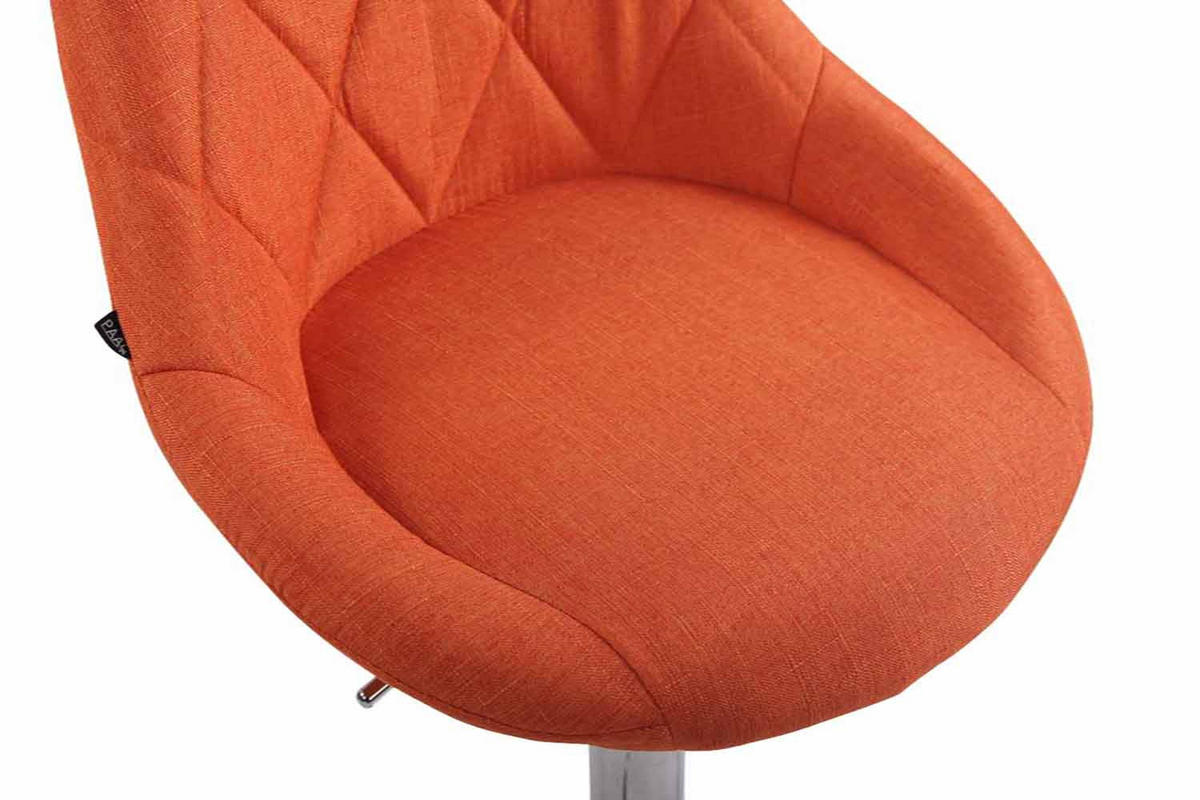 BARHOCKER 2er Set Falon Stoff Orange Silber - Orange, Textil (46/83/49cm) - DELUKE