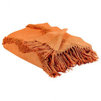 DECKE Orange Khari 125/150 cm - Orange, Naturmaterialen/Textil (125/150cm) - Beliani