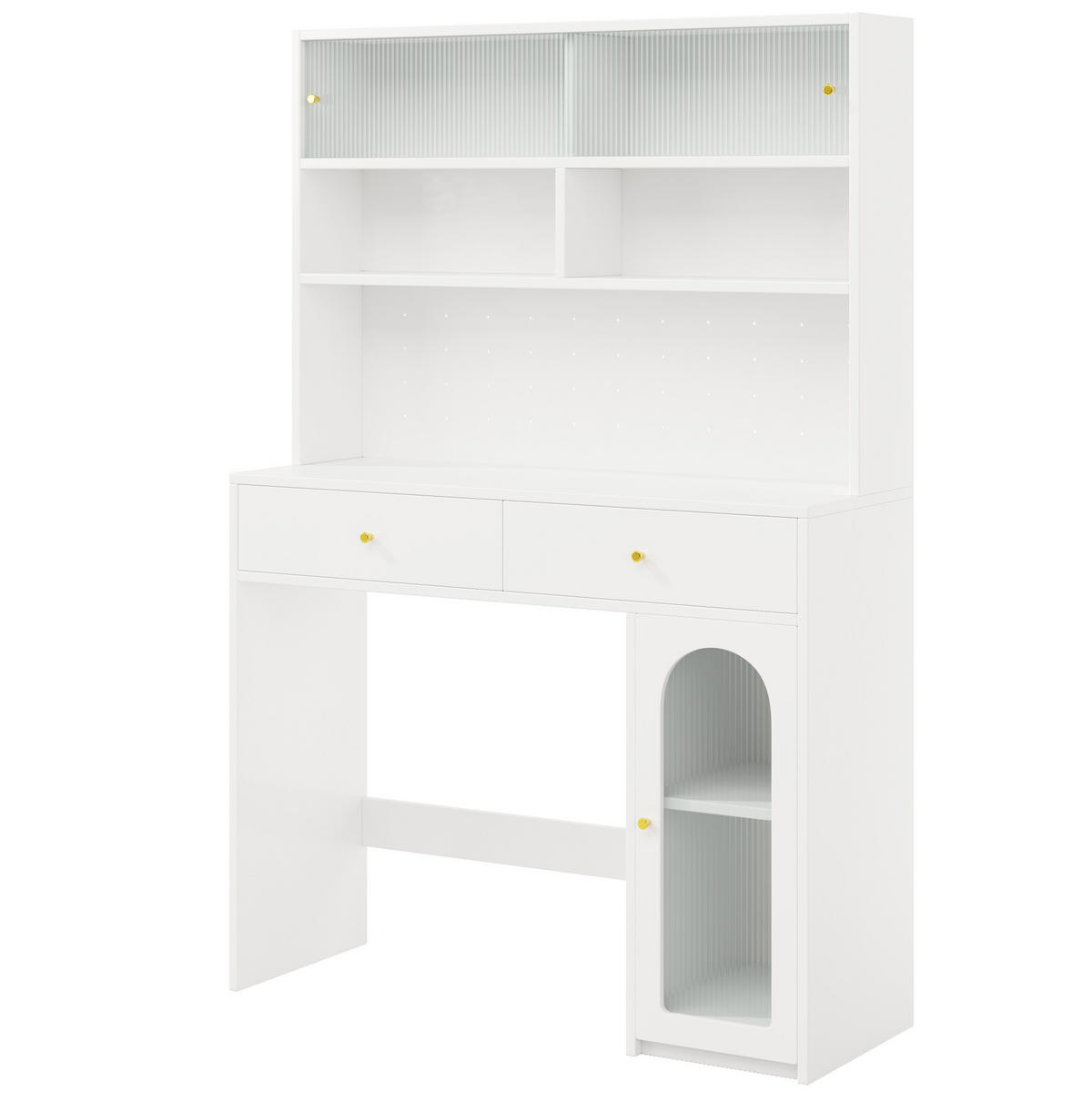KÜCHENSCHRANK mit Arbeitsfläche 120 x 45 x 180 cm MDF Weiß - Weiß, Holzwerkstoff (45/180/120cm) - Meubliv